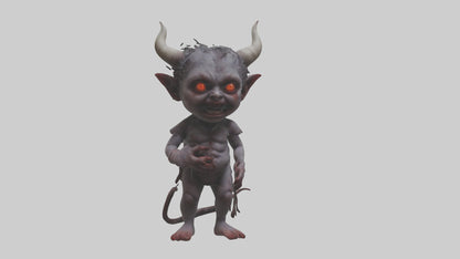 Demon child model VR / AR / low-poly