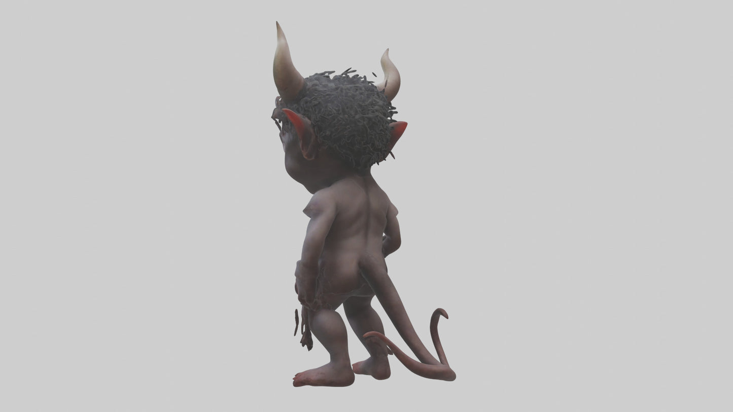Demon child model VR / AR / low-poly