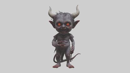 Demon child model VR / AR / low-poly