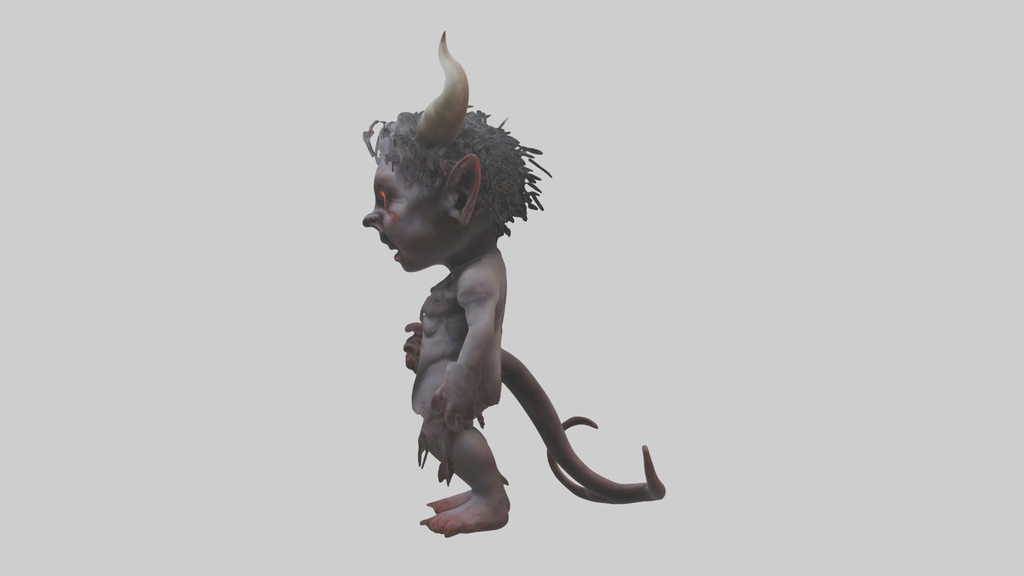 Demon child model VR / AR / low-poly