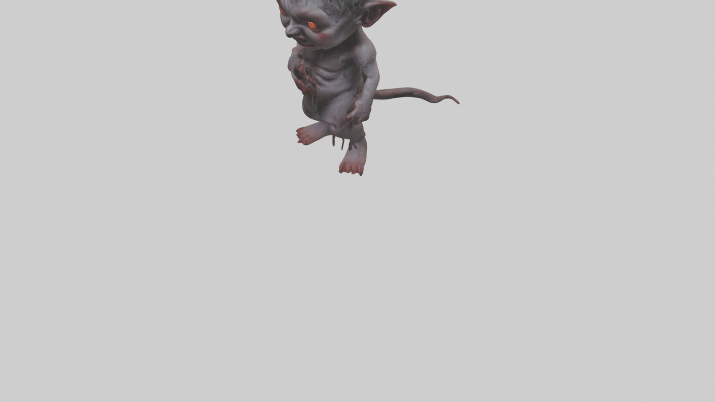 Demon child model VR / AR / low-poly