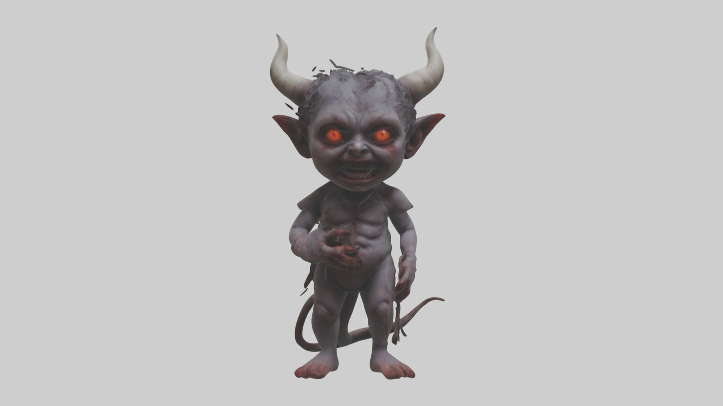 Demon child model VR / AR / low-poly