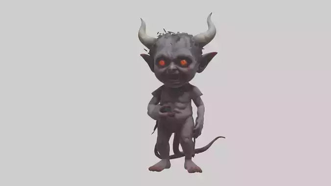 Demon child model VR / AR / low-poly