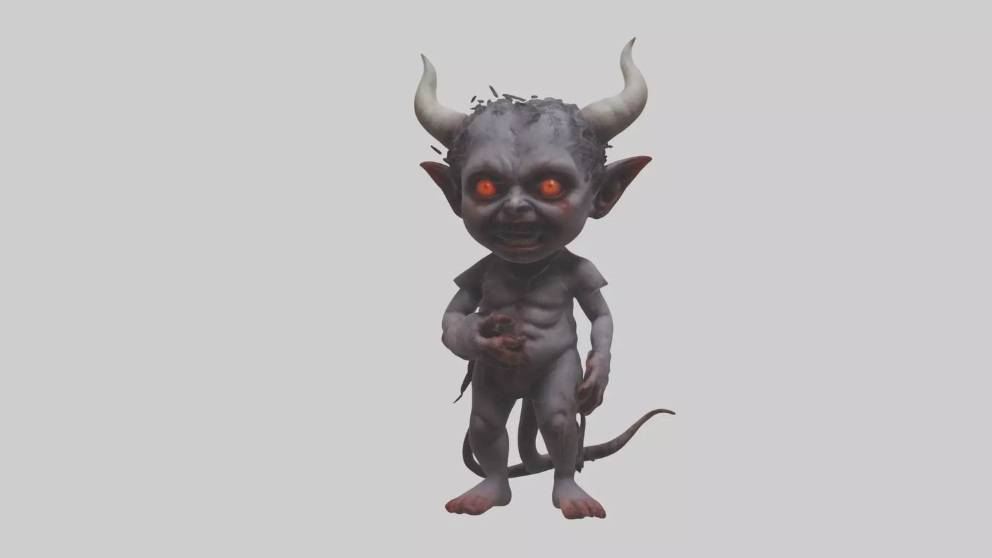 Demon child model VR / AR / low-poly