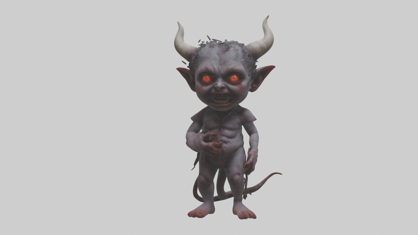 Demon child model VR / AR / low-poly