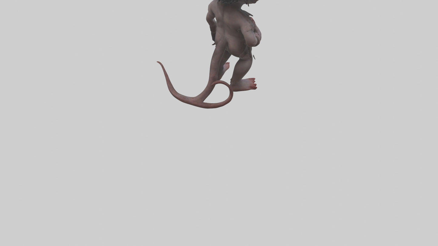 Demon child model VR / AR / low-poly