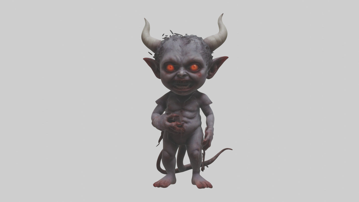Demon child model VR / AR / low-poly