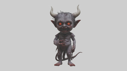 Demon child model VR / AR / low-poly