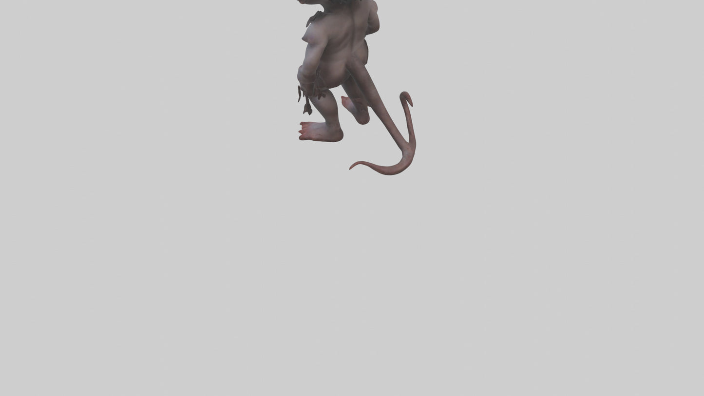 Demon child model VR / AR / low-poly