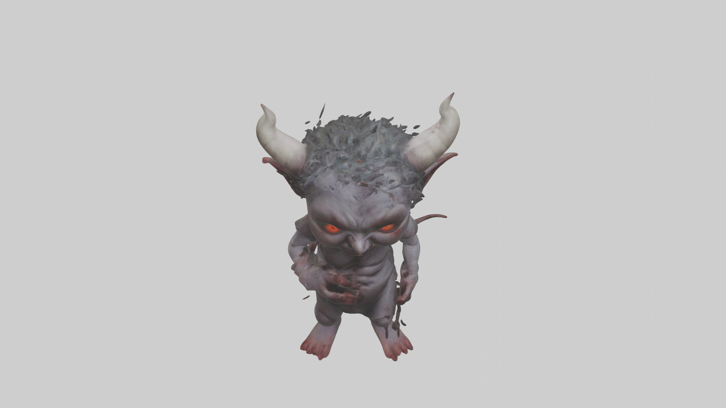 Demon child model VR / AR / low-poly