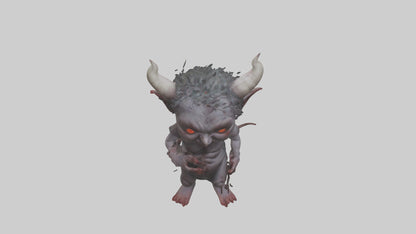 Demon child model VR / AR / low-poly