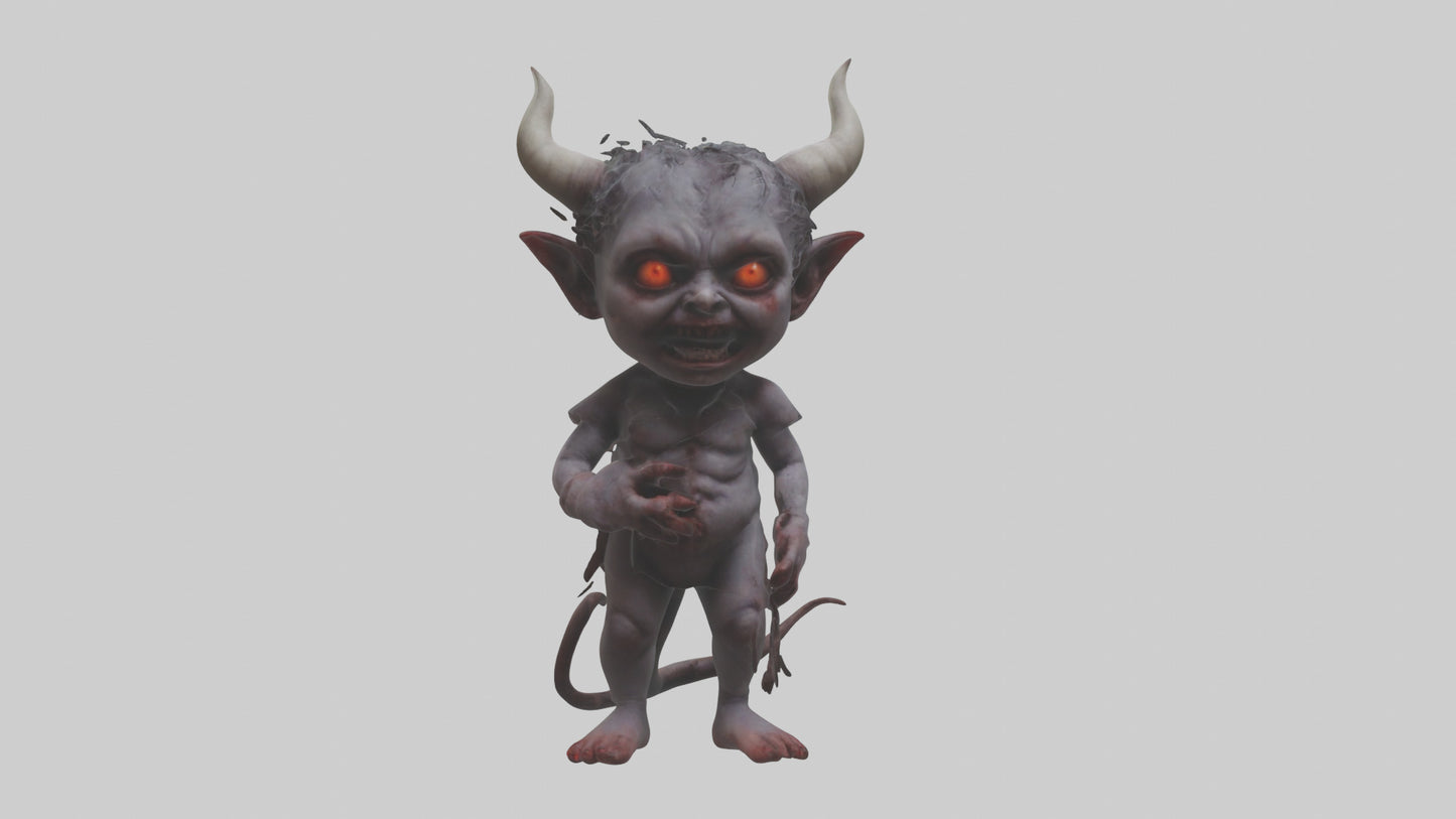Demon child model VR / AR / low-poly