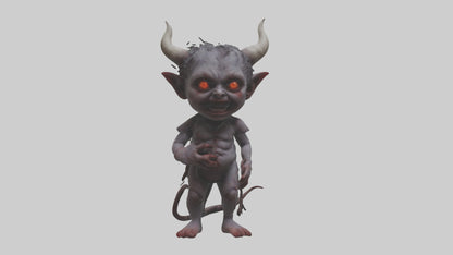 Demon child model VR / AR / low-poly