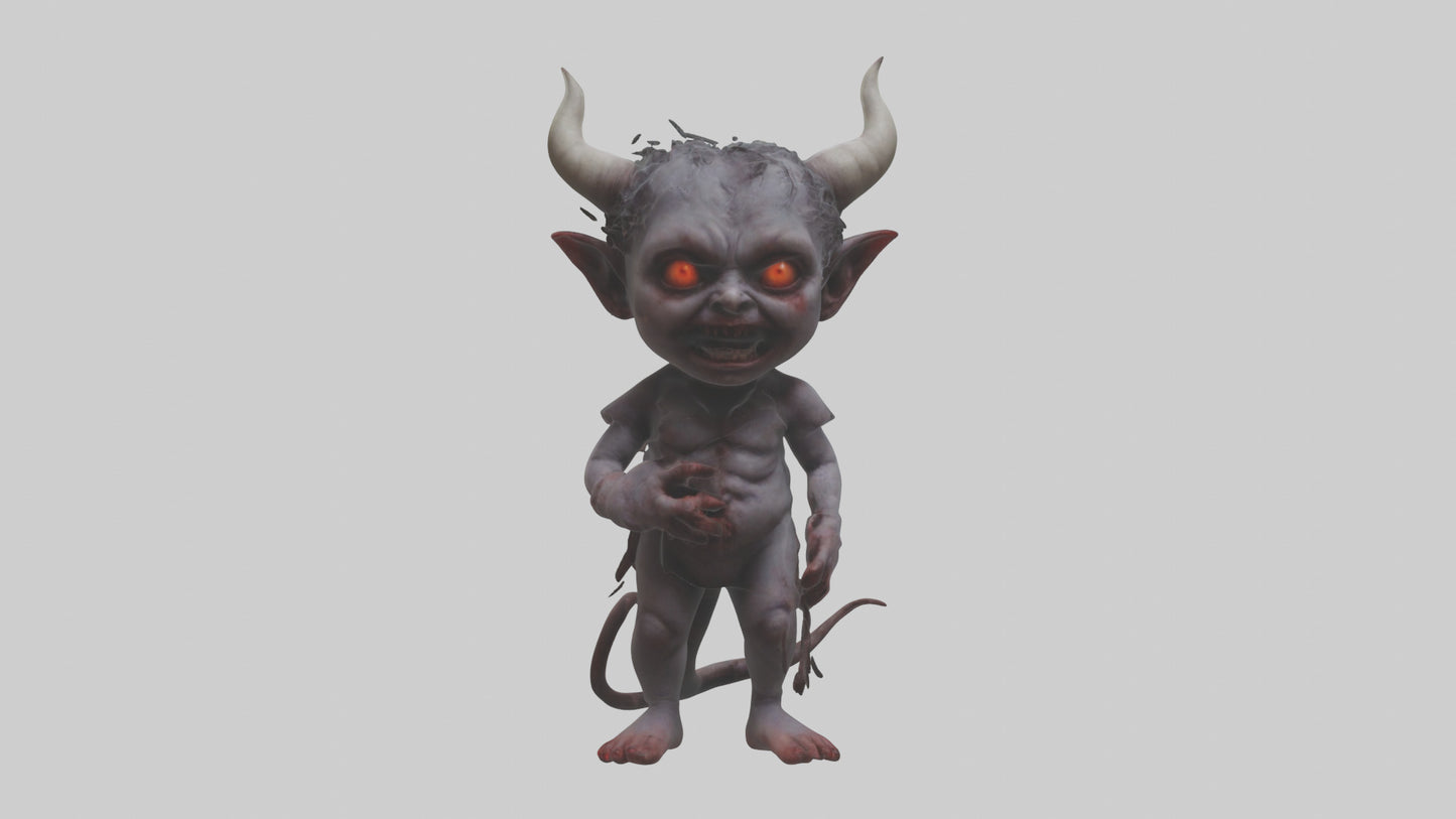 Demon child model VR / AR / low-poly