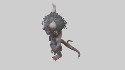 Demon child model VR / AR / low-poly
