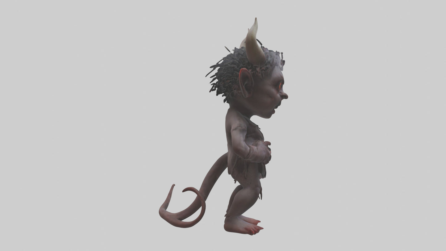 Demon child model VR / AR / low-poly