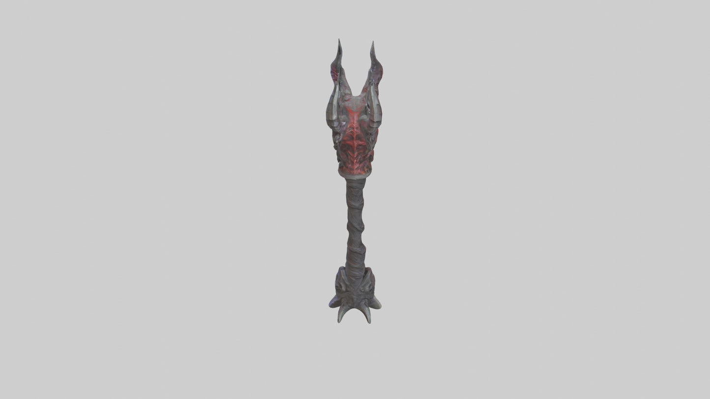 3D model Demon Staff model VR / AR / low-poly