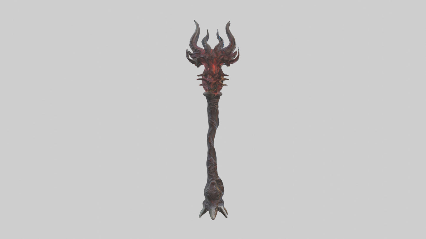 3D model Demon Staff model VR / AR / low-poly