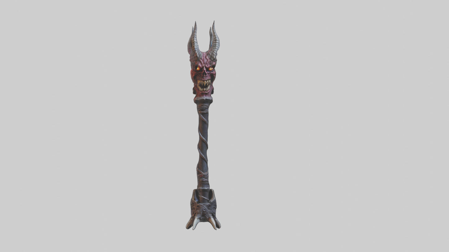 3D model Demon Staff model VR / AR / low-poly