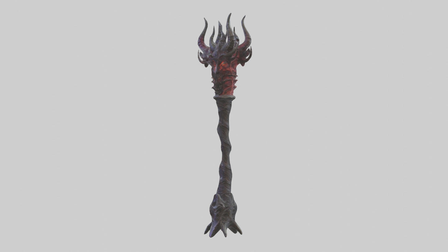 3D model Demon Staff model VR / AR / low-poly