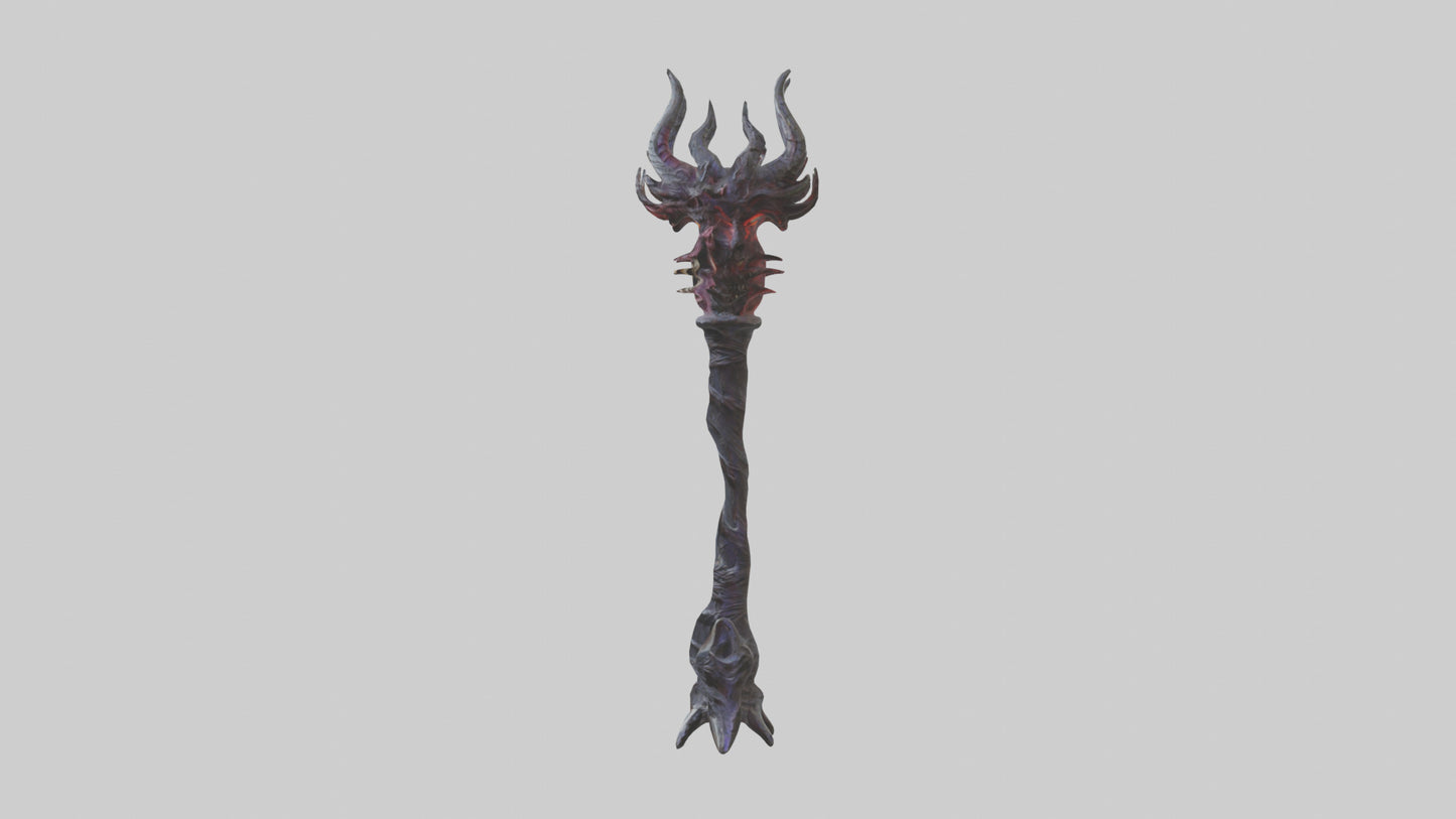3D model Demon Staff model VR / AR / low-poly