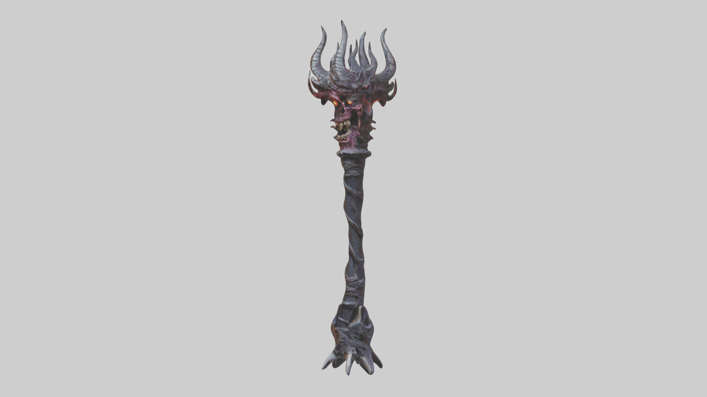 3D model Demon Staff model VR / AR / low-poly