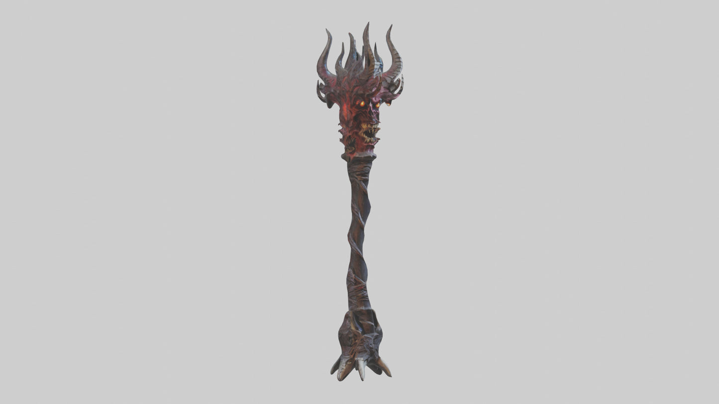 3D model Demon Staff model VR / AR / low-poly