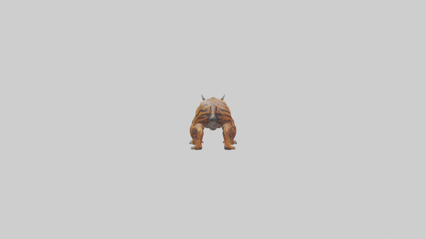 Demon Tiger model VR / AR / low-poly