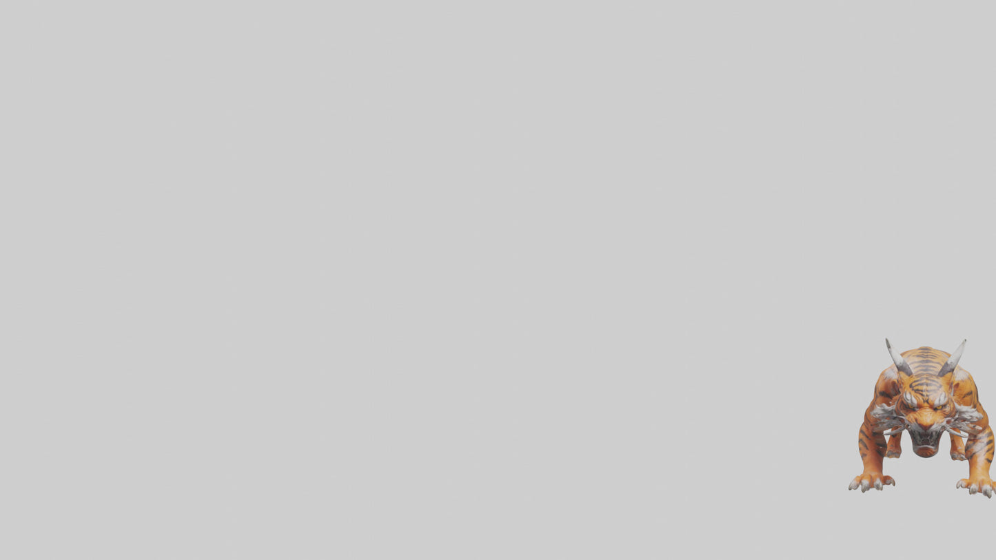 Demon Tiger model VR / AR / low-poly