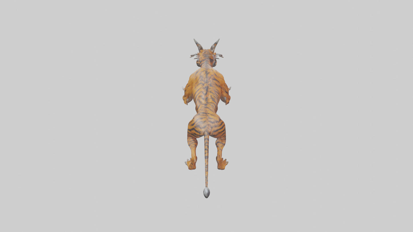 Demon Tiger model VR / AR / low-poly
