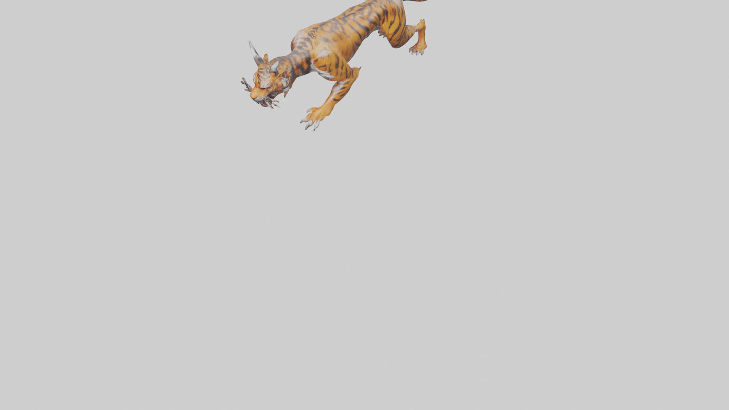 Demon Tiger model VR / AR / low-poly