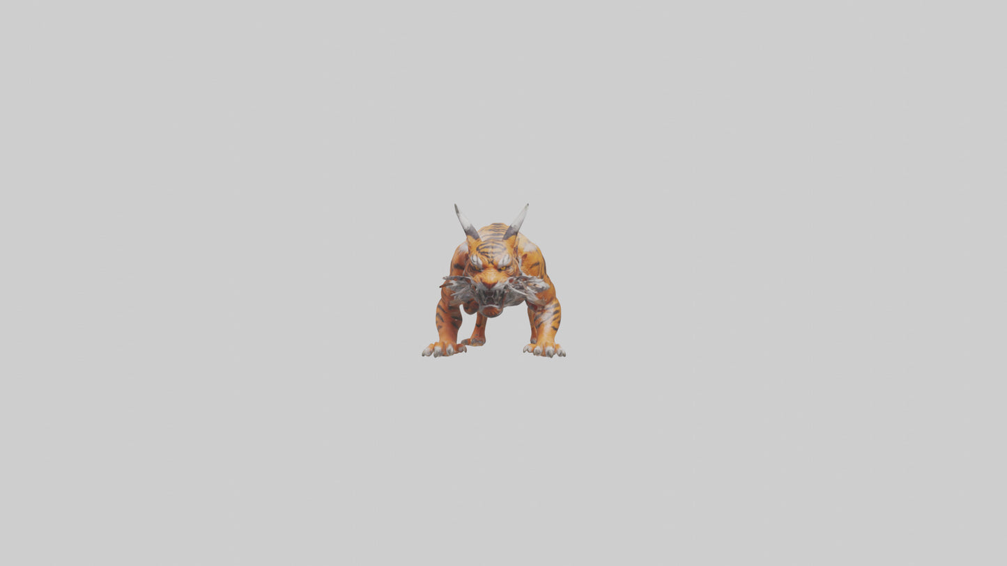 Demon Tiger model VR / AR / low-poly