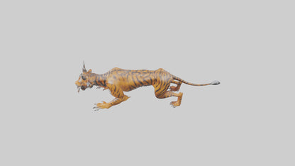 Demon Tiger model VR / AR / low-poly