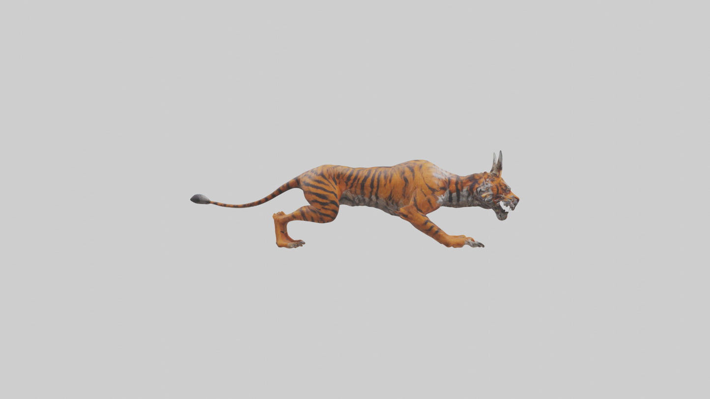 Demon Tiger model VR / AR / low-poly