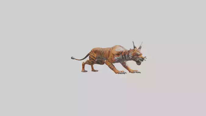 Demon Tiger model VR / AR / low-poly