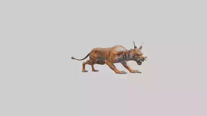 Demon Tiger model VR / AR / low-poly