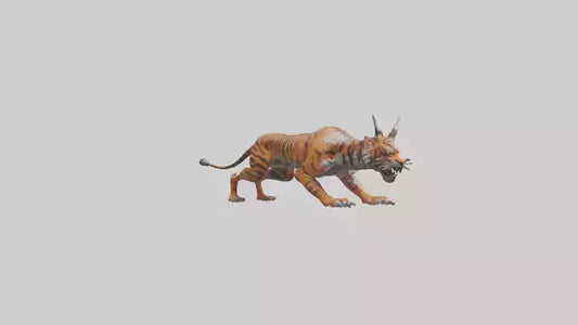 Demon Tiger model VR / AR / low-poly