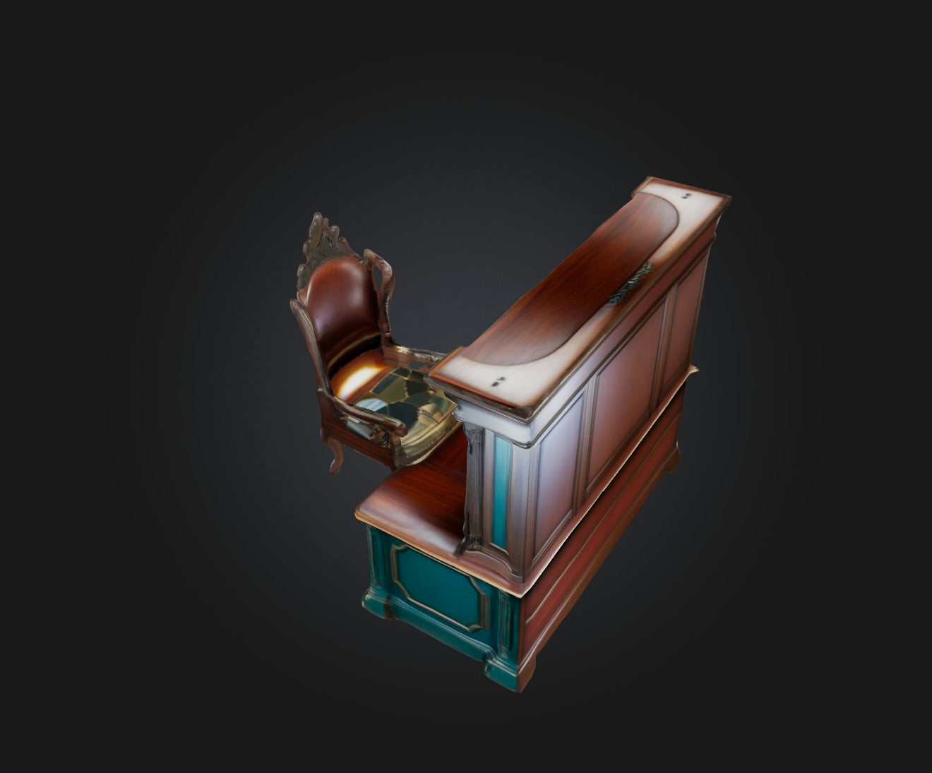 3D model Desk and Chair VR / AR / low-poly