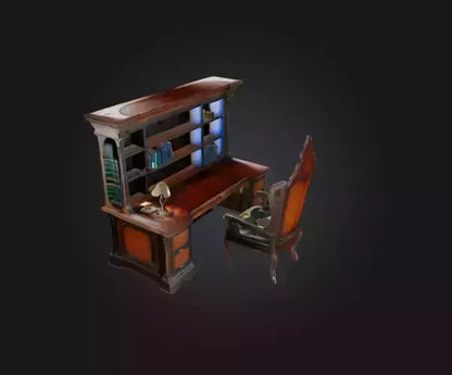 3D model Desk and Chair VR / AR / low-poly