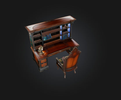 3D model Desk and Chair VR / AR / low-poly