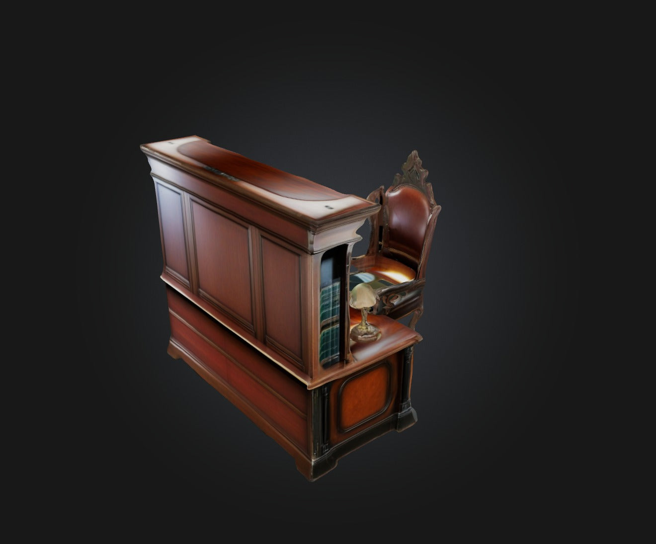 3D model Desk and Chair VR / AR / low-poly