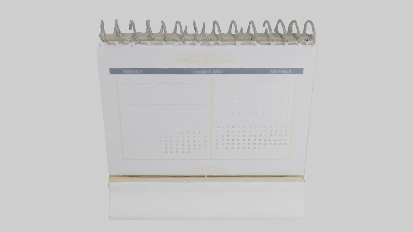 3D model Desk Calendar model VR / AR / low-poly
