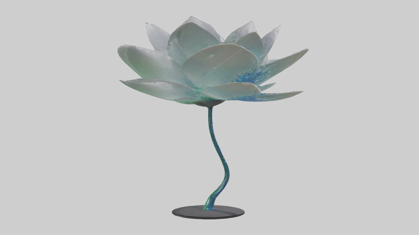 3D model DewDrop Flower Sculpture model VR / AR / low-poly