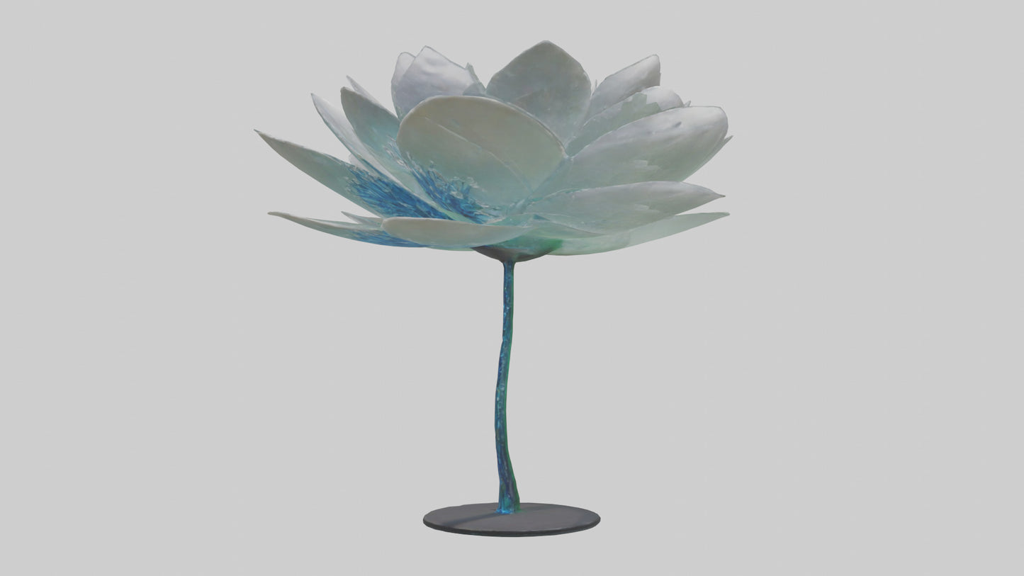 3D model DewDrop Flower Sculpture model VR / AR / low-poly