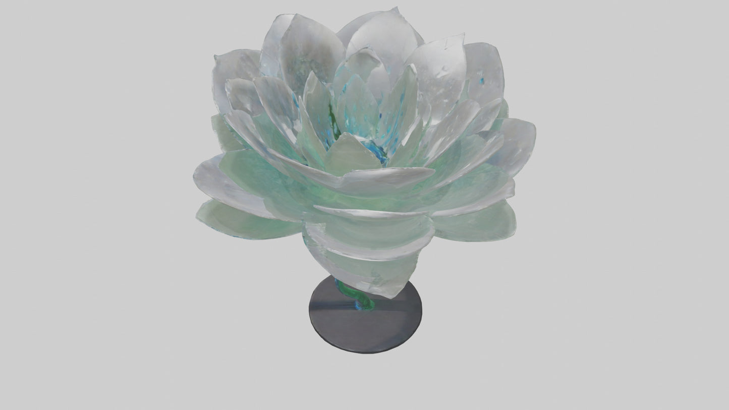 3D model DewDrop Flower Sculpture model VR / AR / low-poly