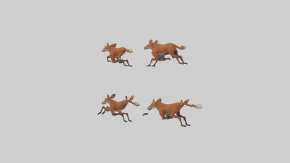 3D model Dhole running in pack model VR / AR / low-poly