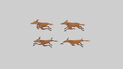3D model Dhole running in pack model VR / AR / low-poly