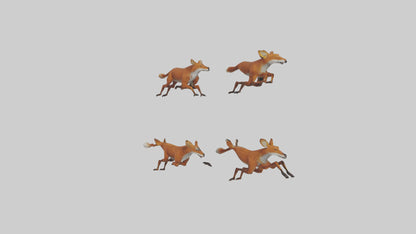 3D model Dhole running in pack model VR / AR / low-poly