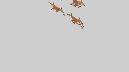 3D model Dhole running in pack model VR / AR / low-poly