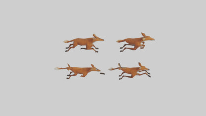 3D model Dhole running in pack model VR / AR / low-poly